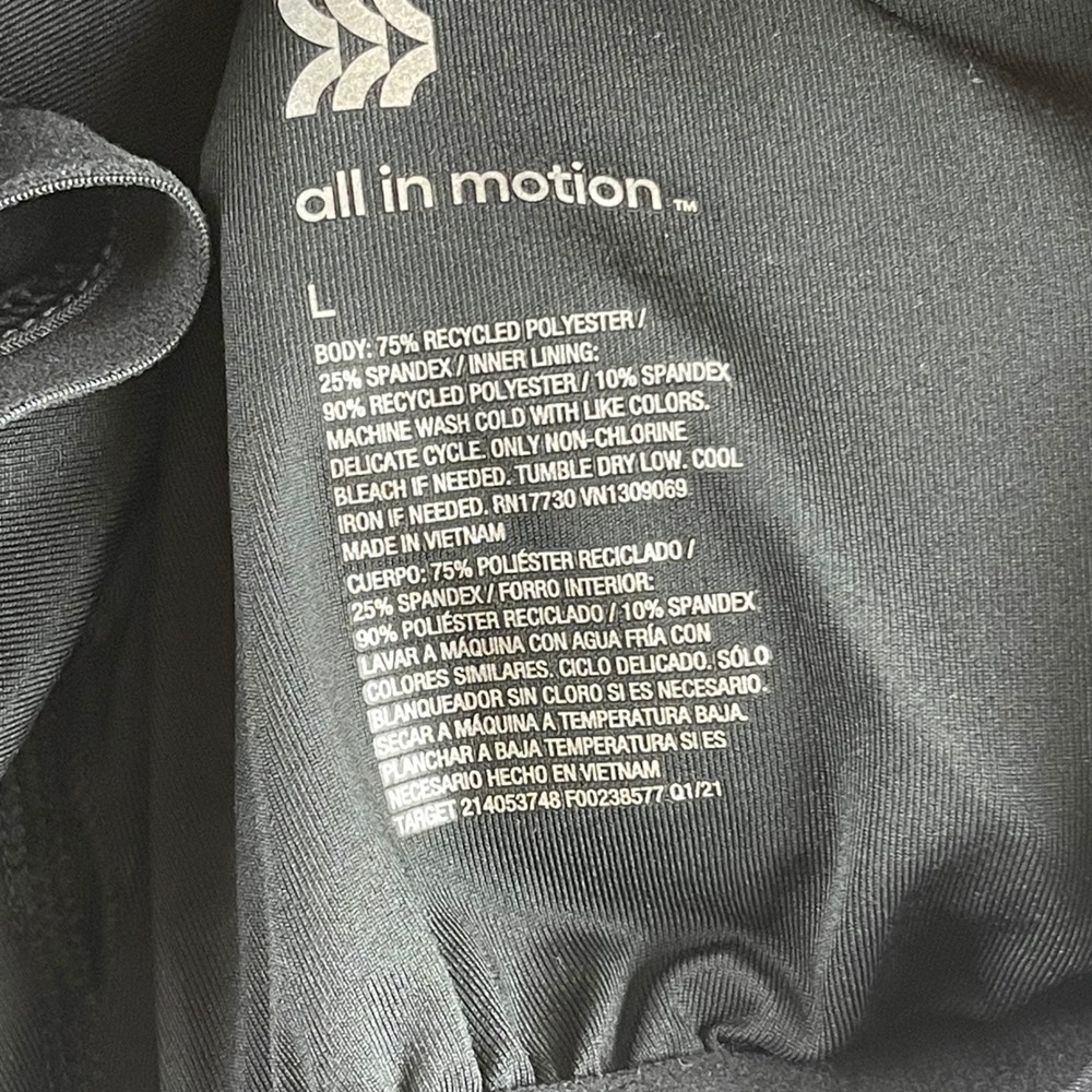 All In Motion High Neck Sports Bra Women L Black NWT Laser Cut Light Support - Picture 5 of 8